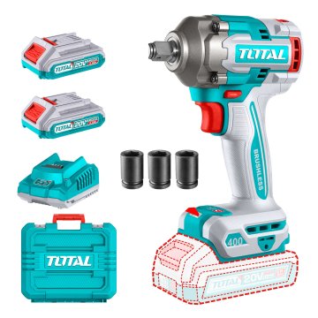 Total One-Stop Tools Akumulatorski udarni vijačnik 400Nm/1/2"/ INDUSTRIAL (SET Baterija 2x2Ah, Polnilec, Kovček) (TIWLI2040E)