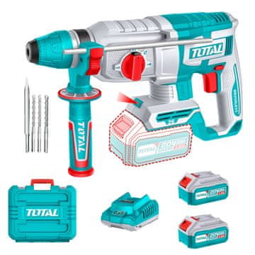 Total One-Stop Tools Akumulatorsko rotacijsko kladivo 26mm/ SDS Plus/5000bpm/2,5J/ INDUSTRIAL (SET Baterija 2x4Ah, Polnilec, Kovček) (TRHLI202682E)