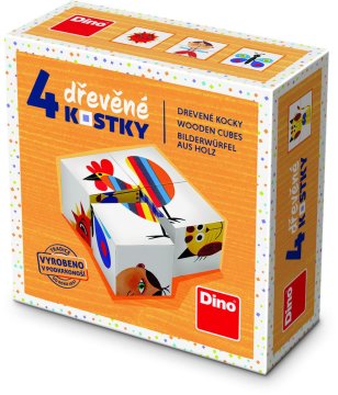 Dino slikovne kocke Petelin, 4 kocke