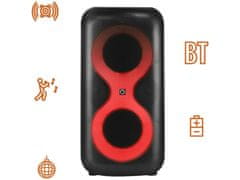 Manta SPK0401B100 ERIS prenosni karaoke zvočnik, Bluetooth 5.3, 100W, RGB LED, črn, priložen mikrofon in daljinec