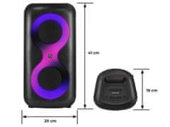 Manta SPK0401B100 ERIS prenosni karaoke zvočnik, Bluetooth 5.3, 100W, RGB LED, črn, priložen mikrofon in daljinec