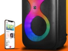 Manta SPK0401B100 ERIS prenosni karaoke zvočnik, Bluetooth 5.3, 100W, RGB LED, črn, priložen mikrofon in daljinec