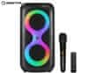 Manta SPK0401B100 ERIS prenosni karaoke zvočnik, Bluetooth 5.3, 100W, RGB LED, črn, priložen mikrofon in daljinec