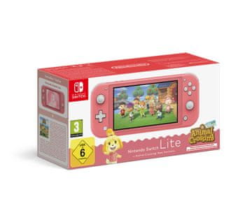 Nintendo Switch Lite konzola, rdeča + Animal Crossing: New Horizons