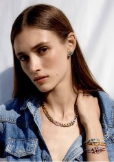 Liu.Jo Domiselna pozlačena ogrlica s kristali LJ2813