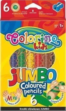 Colorino Okrogle barvice Jumbo z radirko za svinčnike 6 barv