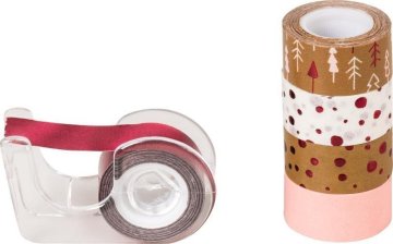 HEYDA Komplet lepilnih trakov - natur, rdeča