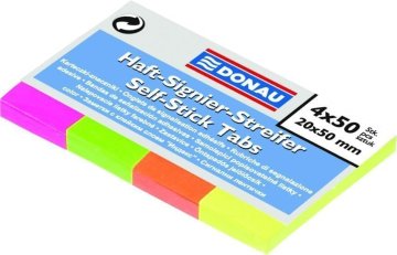 Donau Samolepilni zaznamki 20 x 50 mm - mešanica neonskih barv