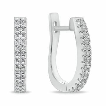 Brilio Silver Svetleči srebrni okrogli uhani EA132W