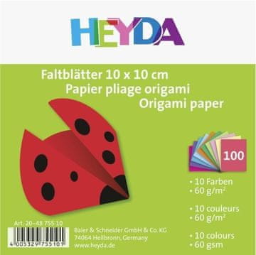 HEYDA Origami papirji 10 x 10 cm (100 kosov)