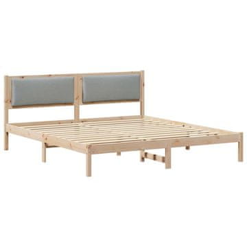 Vidaxl Konstrukcija postelje z vzglavjem Svetlo siva 200 x 200 cm
