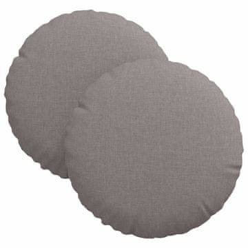 Vidaxl Sedežne blazine 2 pcs Taupe Ø30 x 13 cm blago