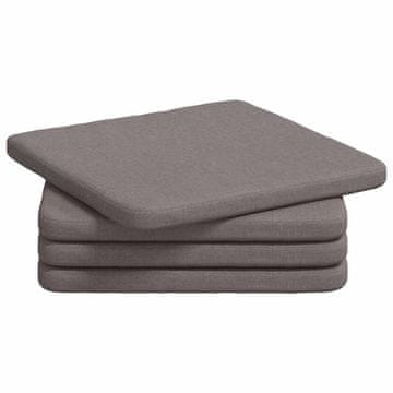 Vidaxl Sedežne blazine 4 pcs Taupe 40 x 40 x 3 cm blago