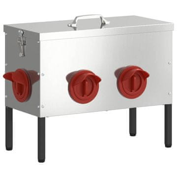 Vidaxl Hranilnik za piščance srebrna 41,5 x 20,5 x 33 cm