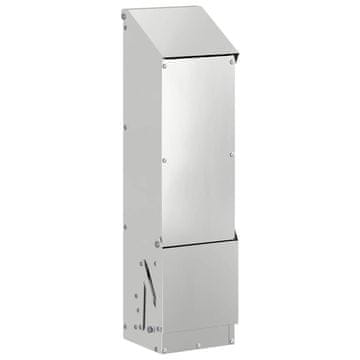 Vidaxl Hranilnik za piščance srebrna 13 x 12 x 51 cm Cinkana jeklena