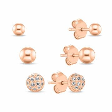 Brilio Silver Komplet pozlačenih uhanov SET297R (3 pari uhanov)