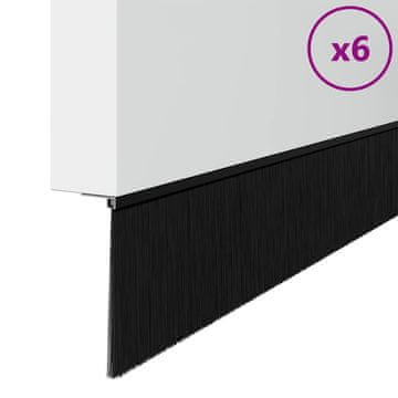 Vidaxl Samolepljiva tesnila za vrata 6 pcs Črna 100 cm