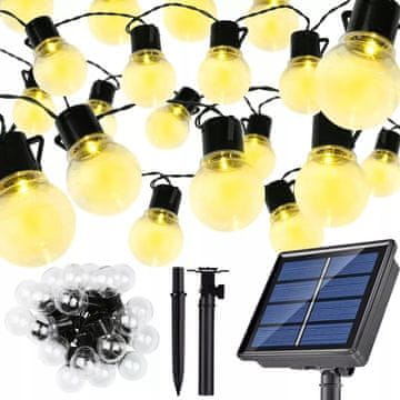 shumee VRTNA GIRLANDA 20 LED VISEČA S SOLARNIM PANELOM ZA BALKON ZA PAPUČO