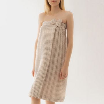 shumee Brisača VAFFEL Bež kopalna brisača z ježkom 145x75 cm 849201