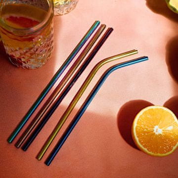 shumee Komplet slamic RIJO kovinske barve s čistilom 7 kosov 973790