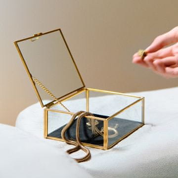 shumee Škatla za nakit GRAZIA z žametno podlogo 13x11x5 cm 852706