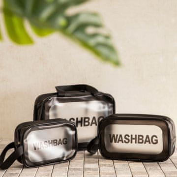 shumee Komplet kozmetičnih torbic EMERETH črne 3-delne 29,5x10,5x20cm/24,5x9,5x14,5cm/20,5x7x13cm 882055