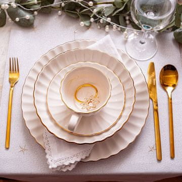 shumee Komplet jedilnega pribora APERI zlat 24 kosov 954478