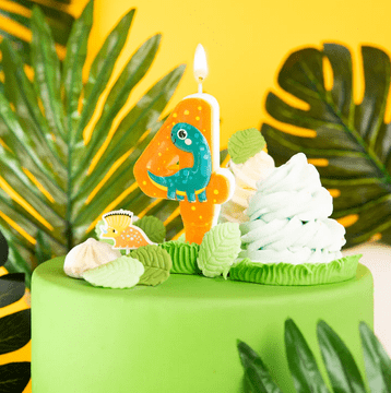 PartyPal Svečka za torto številka 4 ŠTIRI Dino DINOZAVER