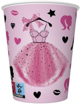 Papirnati lončki Pink Dress 250ml 8 kosov.