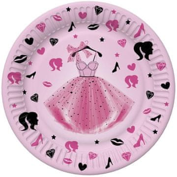 shumee Krožniki za obleko roza princese 18 cm, 8 kosov
