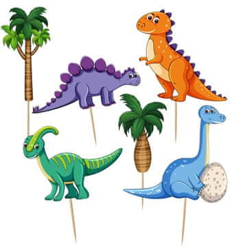 Nabiralniki za okraske DINOZAVRJI Dino rojstni dan 6 kosov.