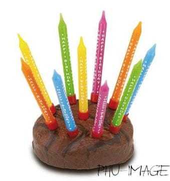 Amscan Svečke za torto z napisom Happy Birthday 10 kosov.