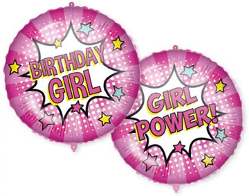 Procos Folija balon + utež BIRTHDAY GIRL roza 45 cm