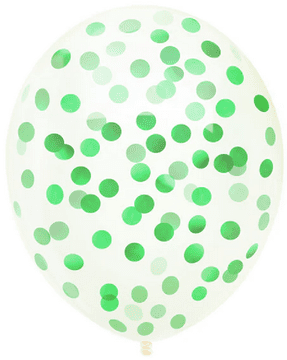 Prozoren balon z ZELENIMI konfeti 1 kos.