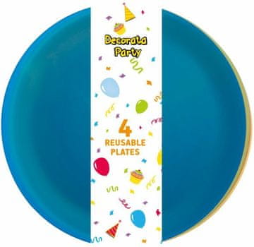 Procos Plastični krožniki za večkratno uporabo, barvni 20,5 cm, 4 kosi