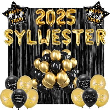 Silvestrovo 2025 komplet z napisom iz balonov