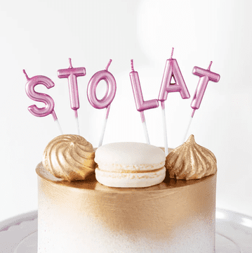 PartyPal Rojstnodnevne sveče z napisom Happy Birthday Rose Gold