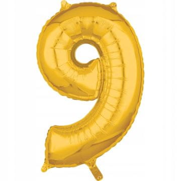 Amscan Folija balon 26" zlata številka "9", 1 kos.