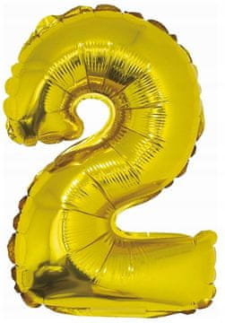 GoDan Folija balon "Številka 2", zlat, 35 cm