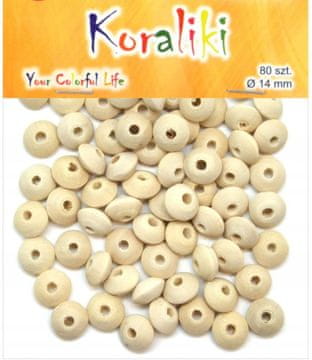 Aliga Ploščate lesene perle 14 mm, pakiranje 80 kosov