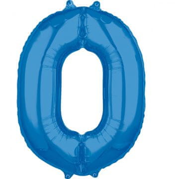 Amscan Folija balon 26" moder s številko "0", 1 kos.