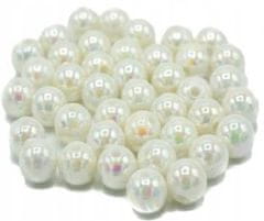 Aliga Opalescentne plastične biserne perle, 10 mm, pakiranje 80 kosov
