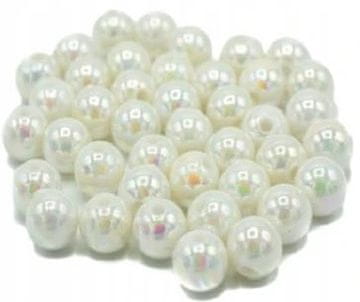 Aliga Opalescentne plastične biserne perle, 10 mm, pakiranje 80 kosov