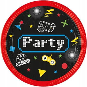 Procos GRA Gaming Party Rojstnodnevni krožniki 23 cm 8 kosov.