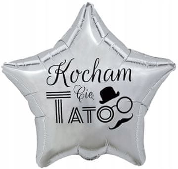GoDan Folija balon 19" Ljubim te, očka, srebrn, 1 kos.