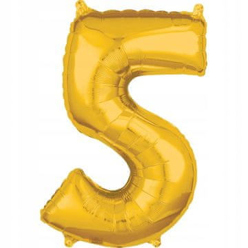 Amscan Folija balon 26" zlata številka "5", 1 kos.