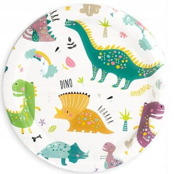 PartyPal Krožniki z dinozavri, 18 cm, 6 kosov.