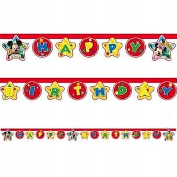 Transparent - rojstnodnevni napis HB Mickey Mouse, 210 cm, 1 kos.
