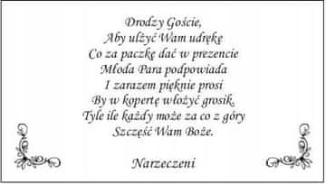 Vložki za poročna vabila, 25 kosov WZ5