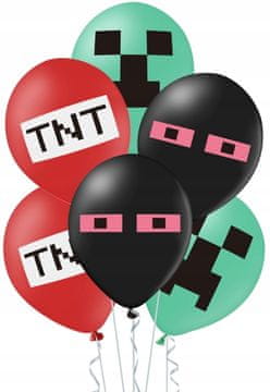 PartyPal Komplet balonov Minecraft 30 cm, 12 kosov.